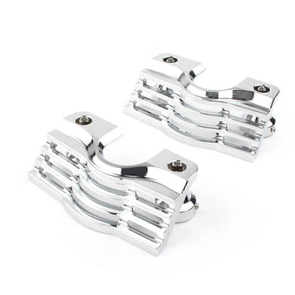 CHROME FINNED SLOTTED HEAD BOLT SPARK PLUG COVERS FOR HARLEY TOURING