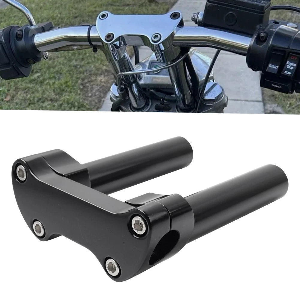 6" Handlebar Riser Flat Top Clamp For Harley Road Glide King Dyna Softail Black