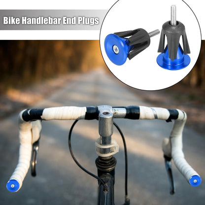 Aluminum Alloy Bike Handlebar End Plugs Caps Bar End Plug Blue (15-23.5mm)