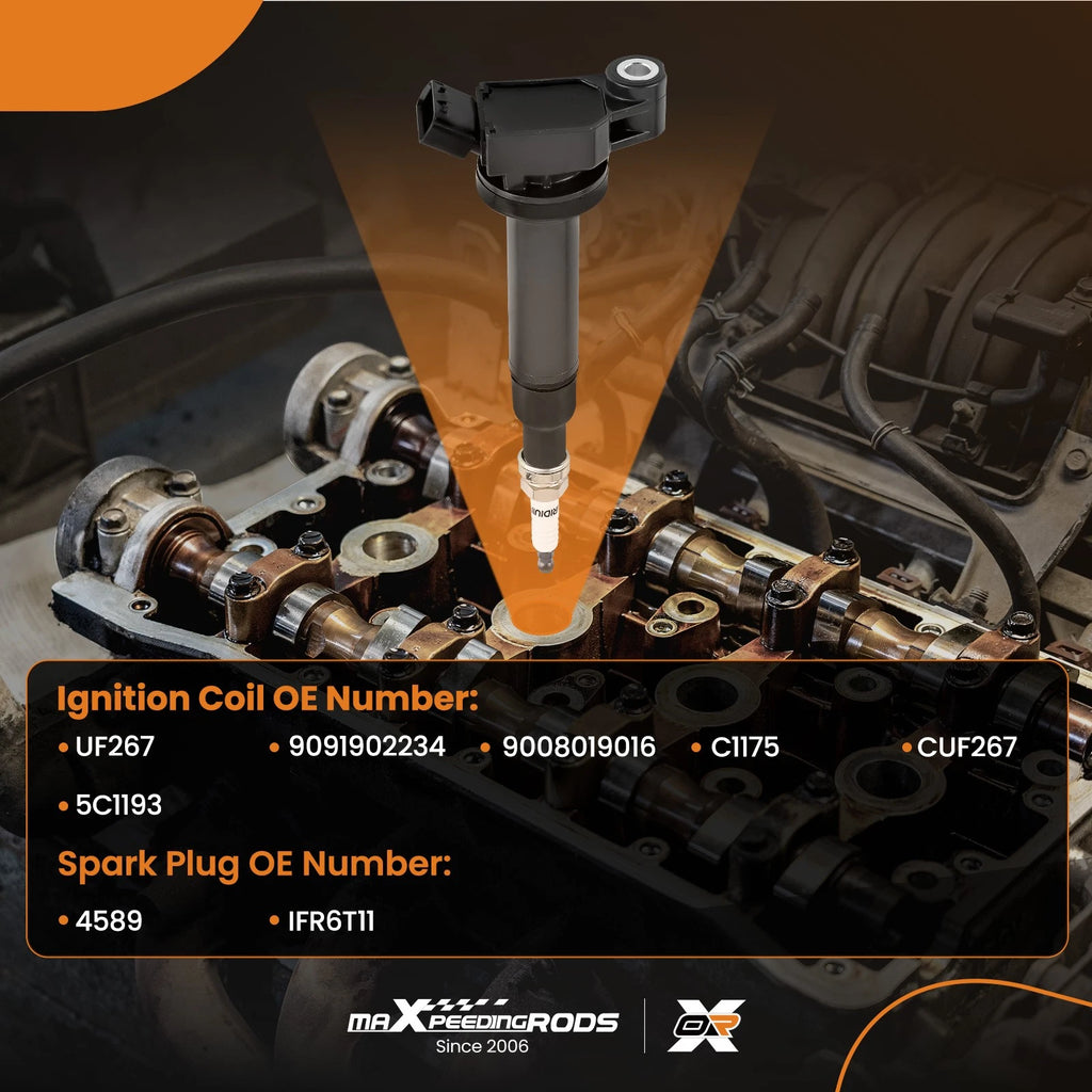6x Iridium Spark Plug + Ignition Coil Set for Lexus ES RX 300/330 (1999–2006)