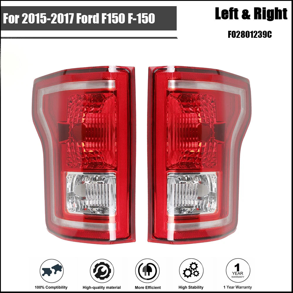 Halogen Tail Light Assembly for Ford F-150 (2015–2017) Pair Left + Right