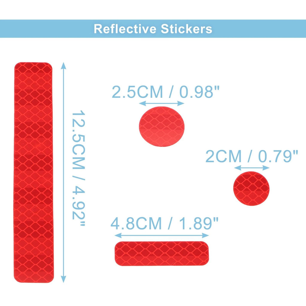 14pcs Reflective Stickers for Helmet Reflector for Bicycle Car Red (Universal)