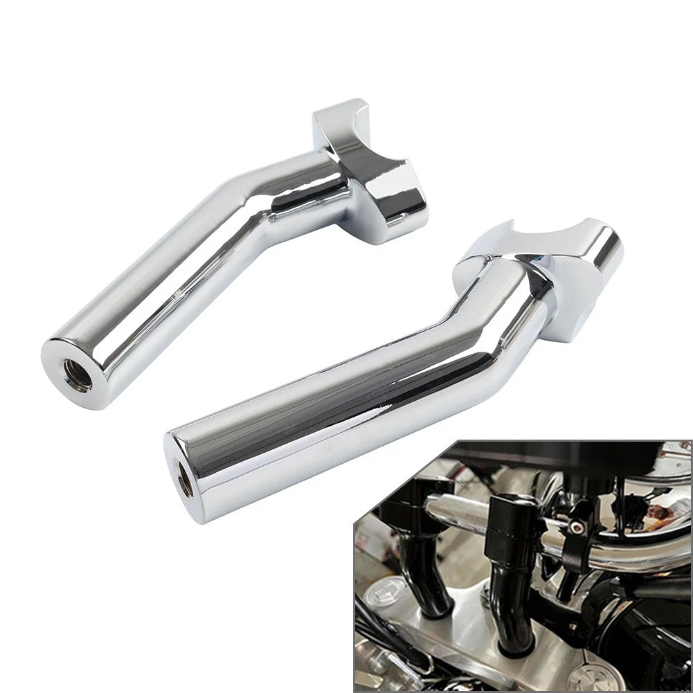 6" Chrome CNC Pullback Handlebar Risers for Harley Dyna Softail Sportster