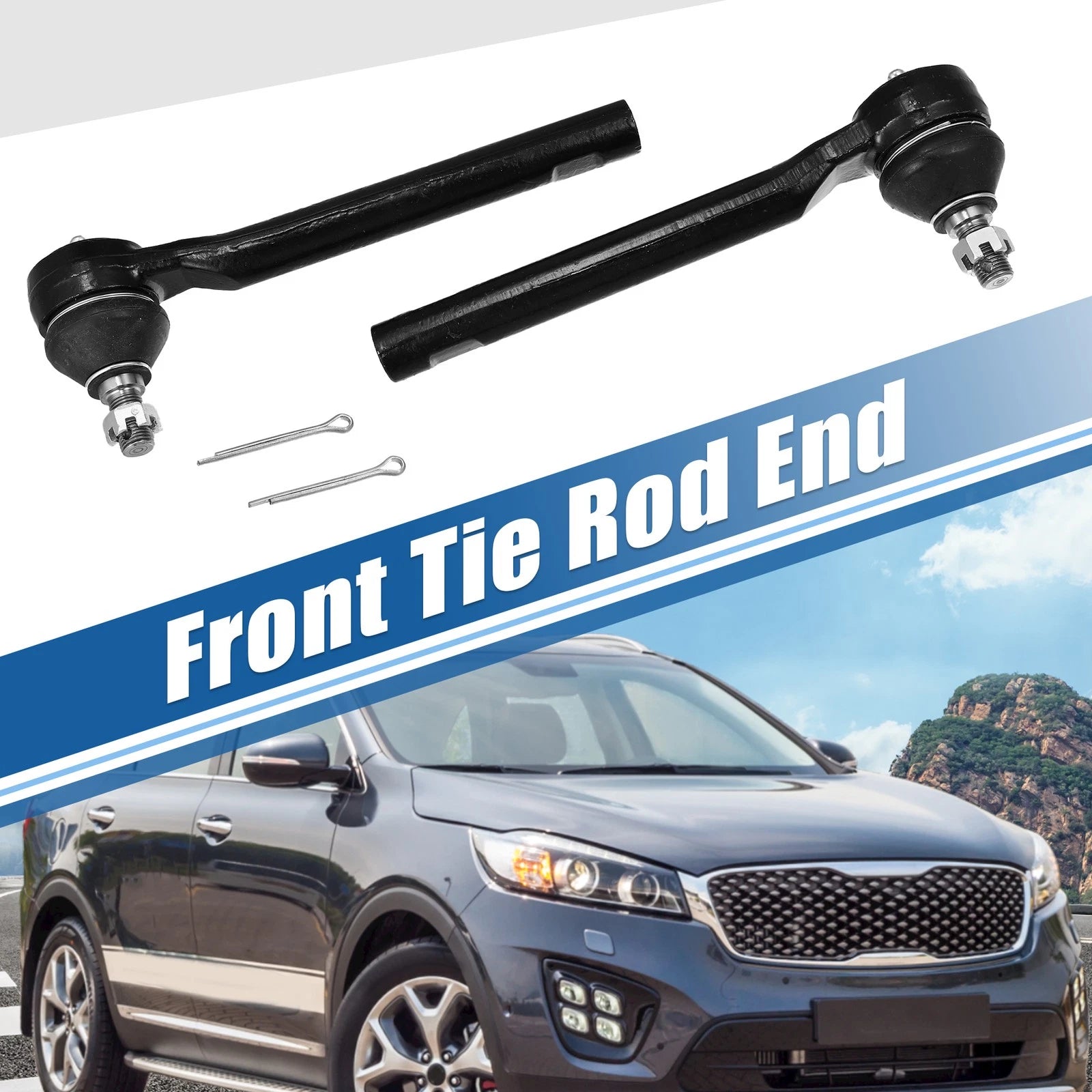 2pcs Front Suspension Tie Rod End Links Replacement for Hyundai (2000–2010)