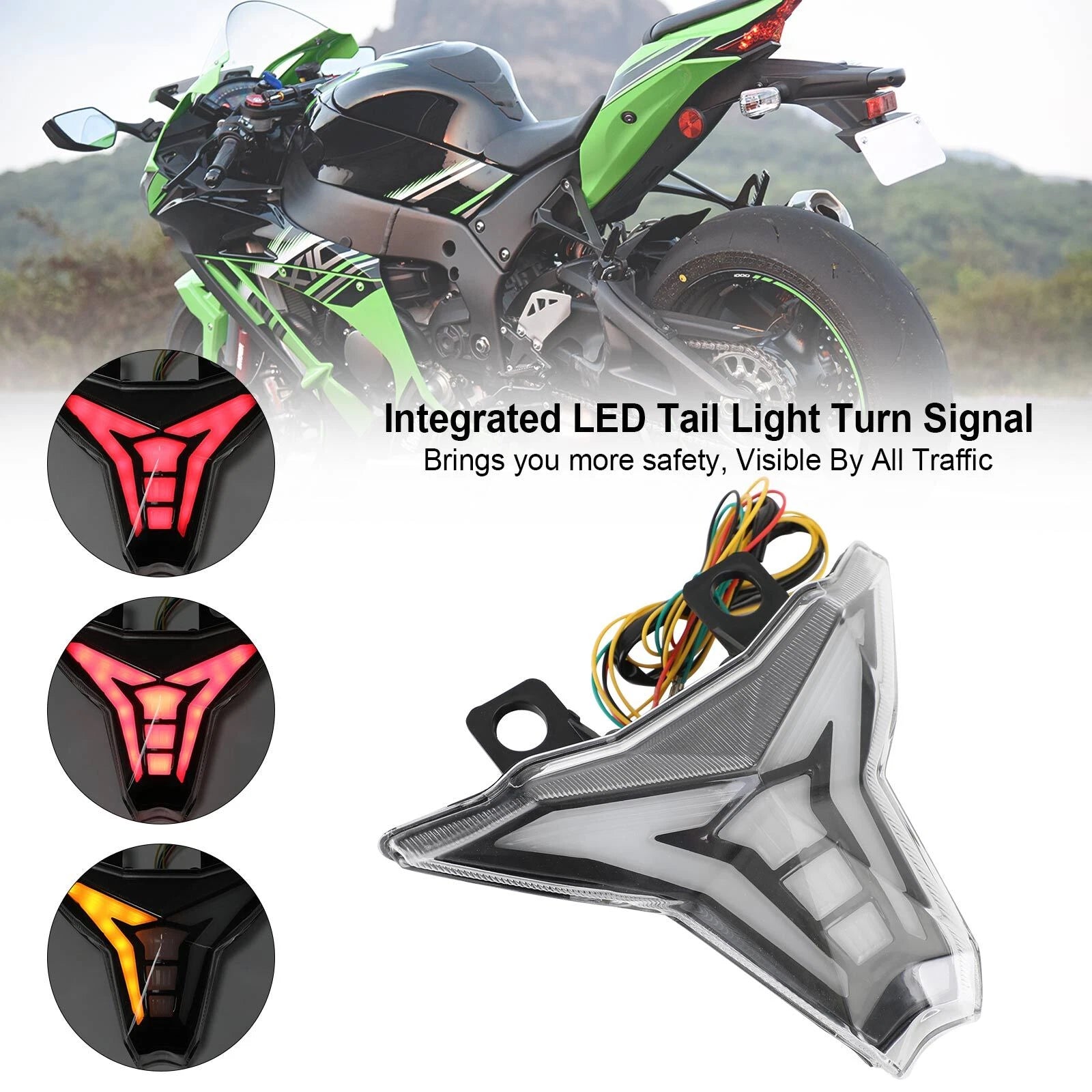 Integrated Tail Light Turn Signal for Kawasaki Ninja ZX10R Z1000 (2013–2022)