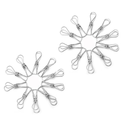 Set of 20 Metal Wire Clips for Clothes Pegs