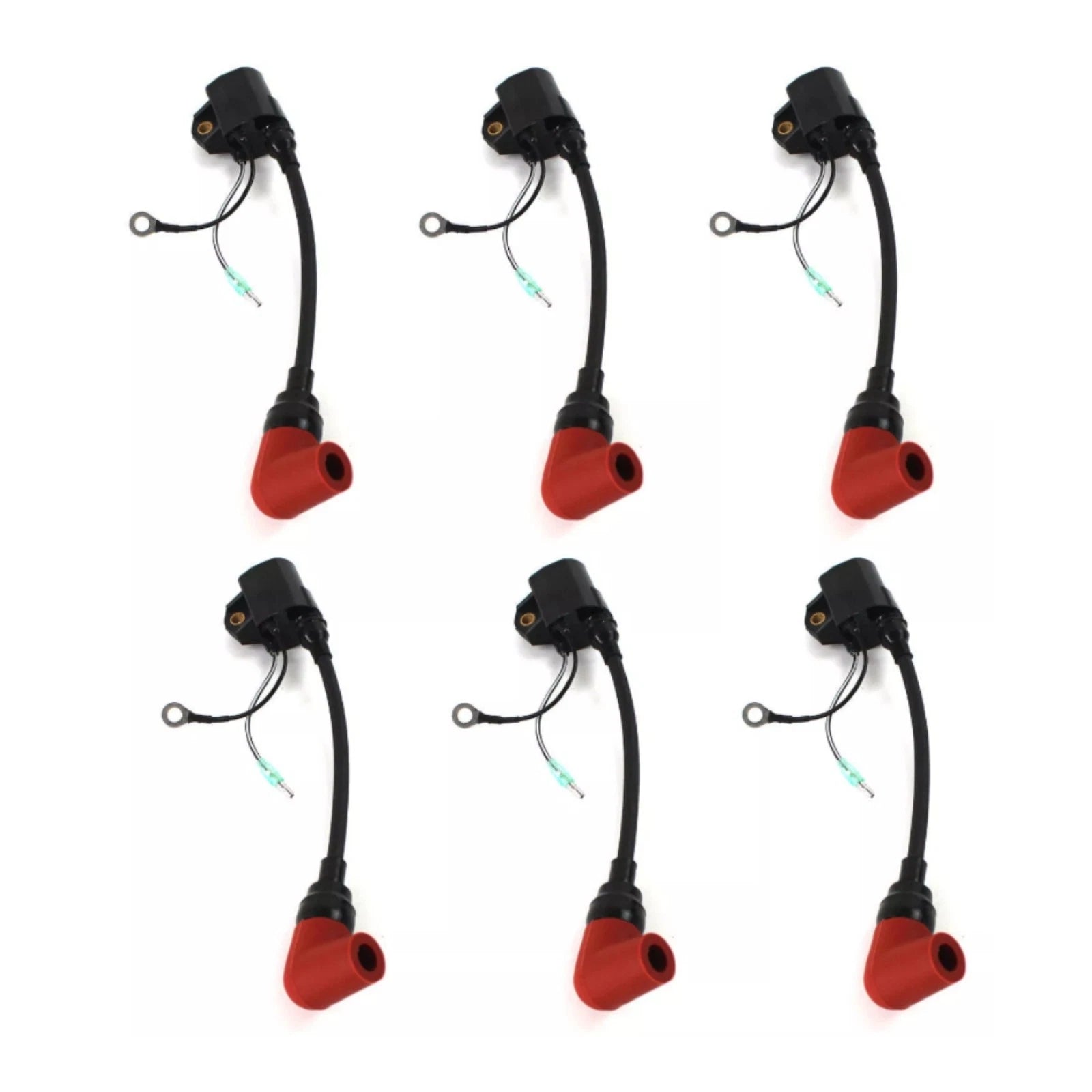 Set of 6 Ignition Coil Assemblies for Yamaha Marine (6R3-85570-00-00, 18-5128)