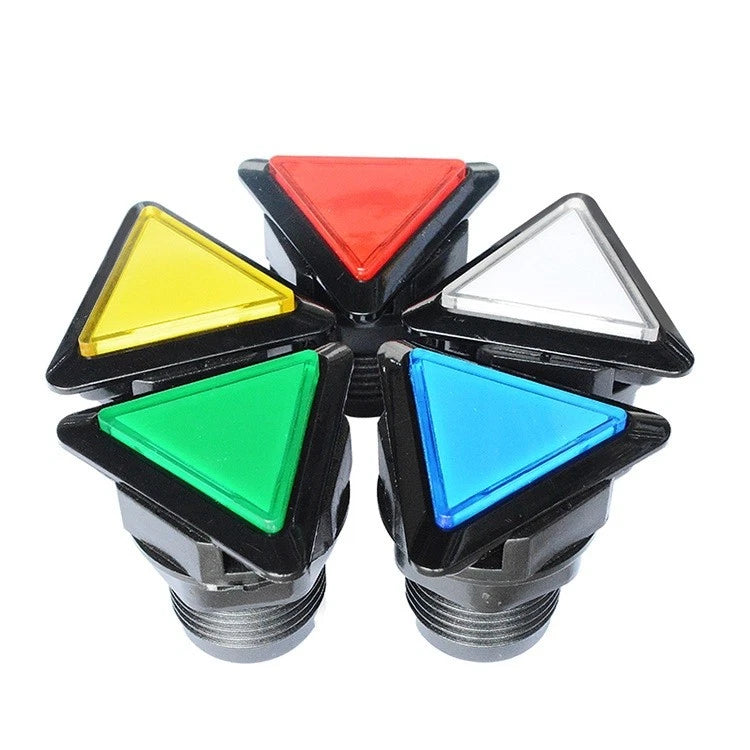 Illuminated LED Triangle Arcade Push Buttons with Microswitch - 5 Colors