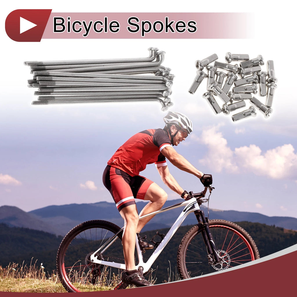 Bicycle Spokes Set 72mm Stainless Steel for 13G Wheel (304) (20 Pack)