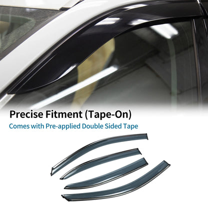 Window Deflectors Side Vent Visors Black for Chevrolet Malibu (2013–2015)