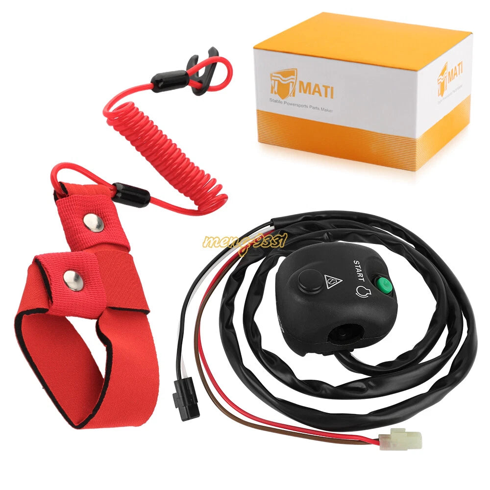 Handlebar Start Stop Kill Switch & Safety Lanyard for Yamaha WaveRunner (2018–2023)