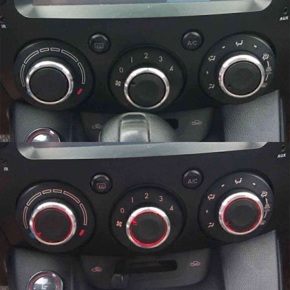 3X A/C Switch Knob Heater Climate Control Button Frame Cover for Mazda 2