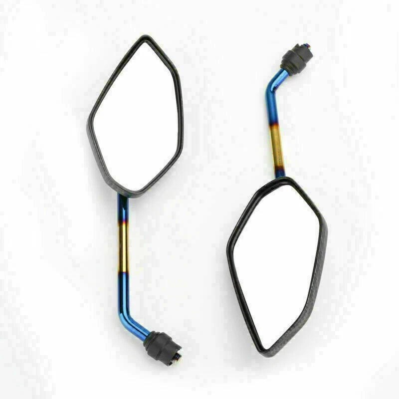 2X 10mm M10 Carbon Rear View Mirrors for Motorcycle Scooter (Universal)