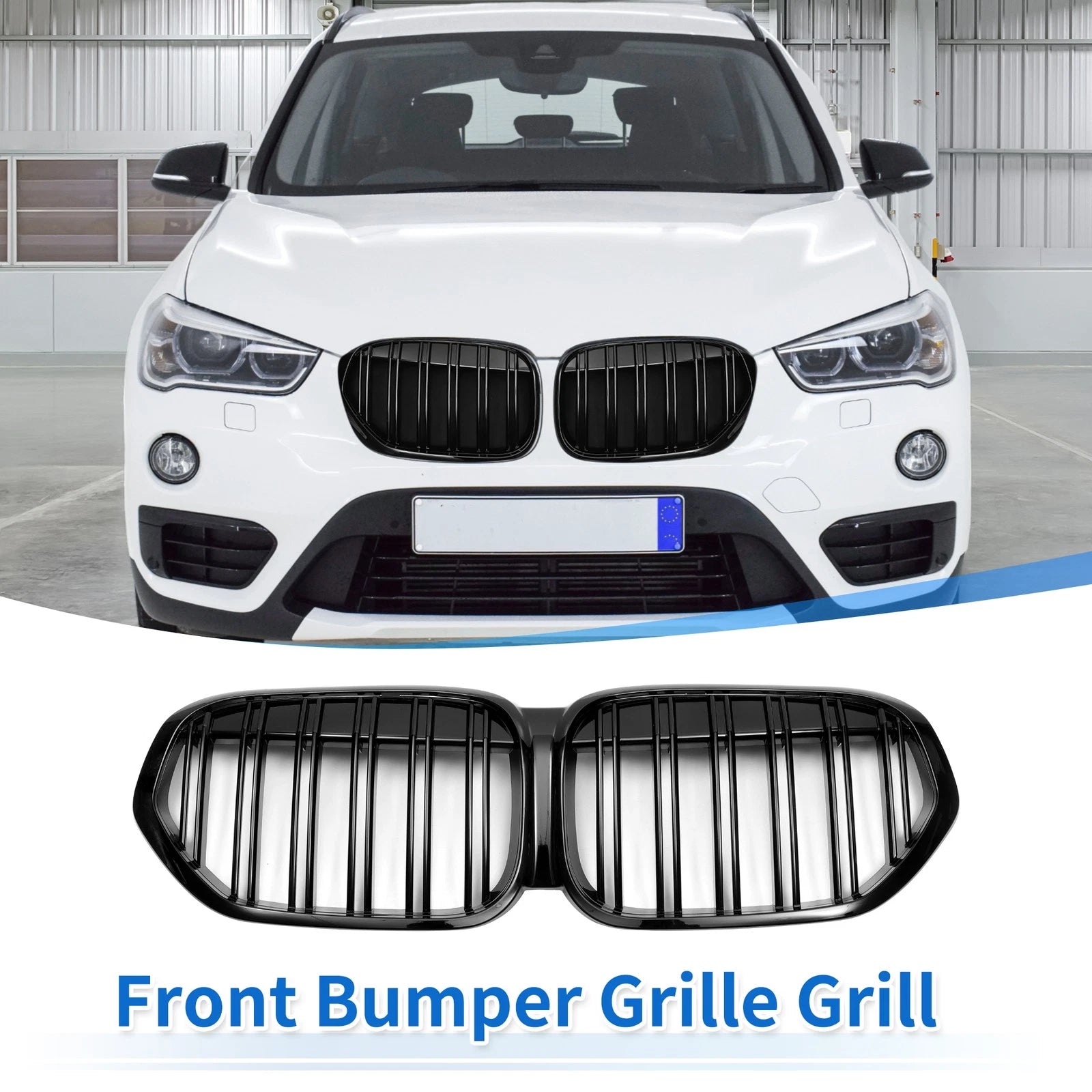 Front Upper Bumper Grille Grill Replacement for BMW X1 F48 (2016–2022)