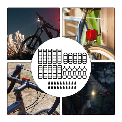 Set of 35 Bike Light Mounting Straps Silicone Rubber Bands