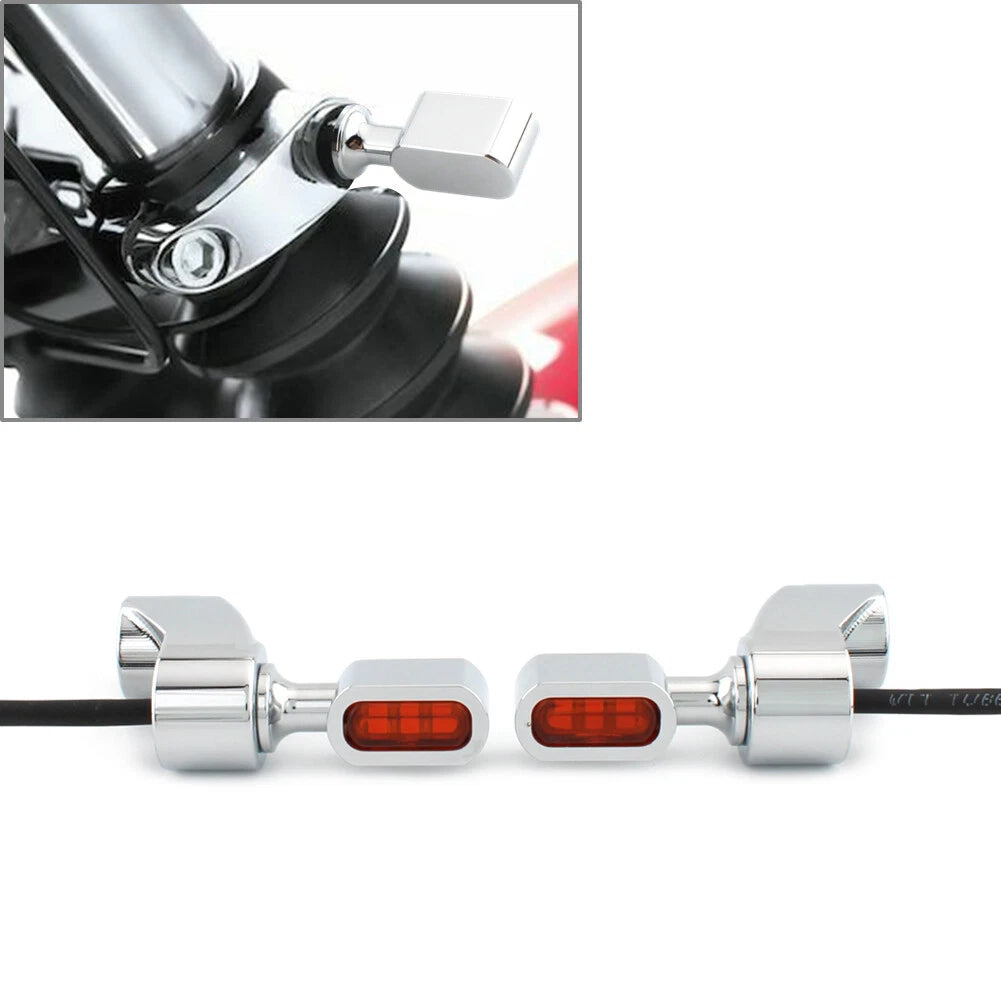 Chrome Front Fork Turn Signal Indicator Light for Harley FXR (1987–2000)