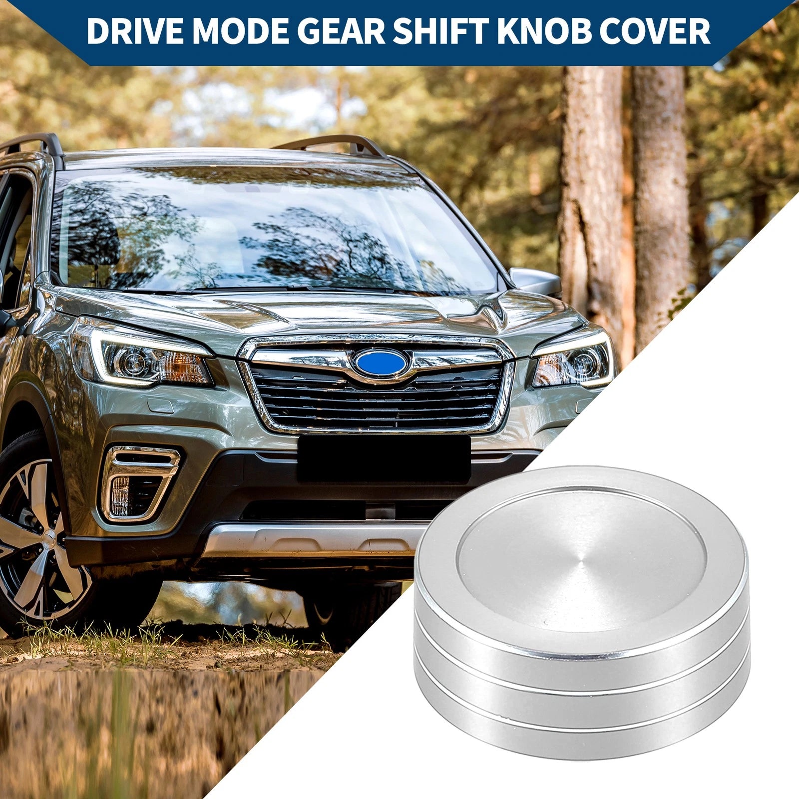 Gear Shift Knob Cover Replacement for Subaru Forester (2019–2022) Silver