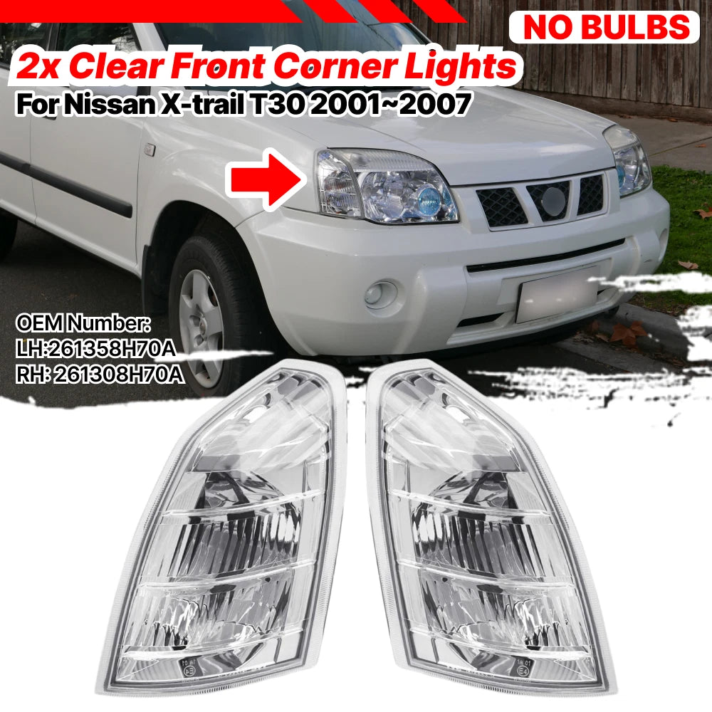 2pc Front Corner Light Side Turn Lamp for Nissan X-Trail T30 (2001–2007)