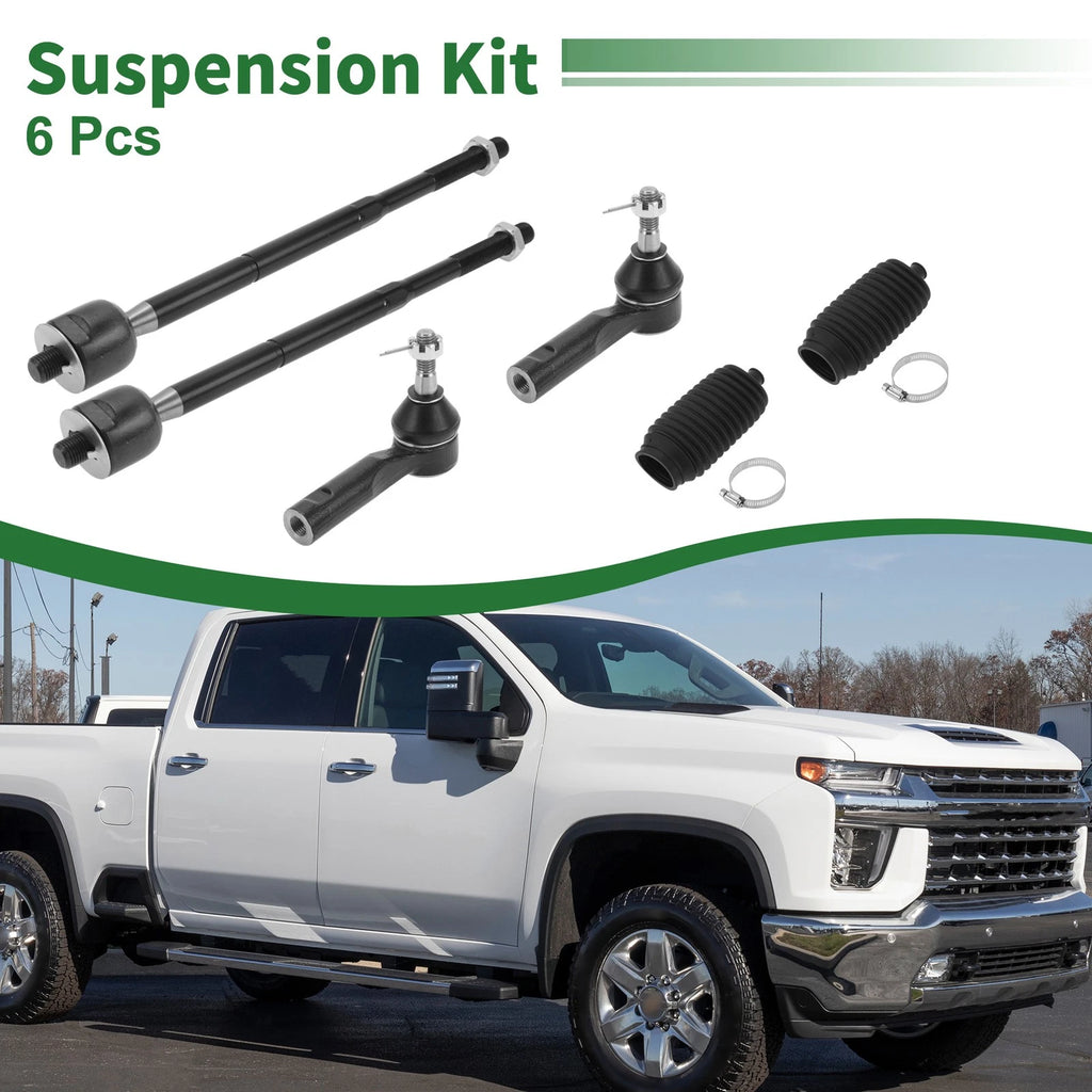 6pc Front Suspension Tie Rod End Kit Inner Outer with Boot for Pontiac Torrent (2005–2009)