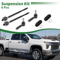 6pc Front Suspension Tie Rod End Kit Inner Outer with Boot for Pontiac Torrent (2005–2009)
