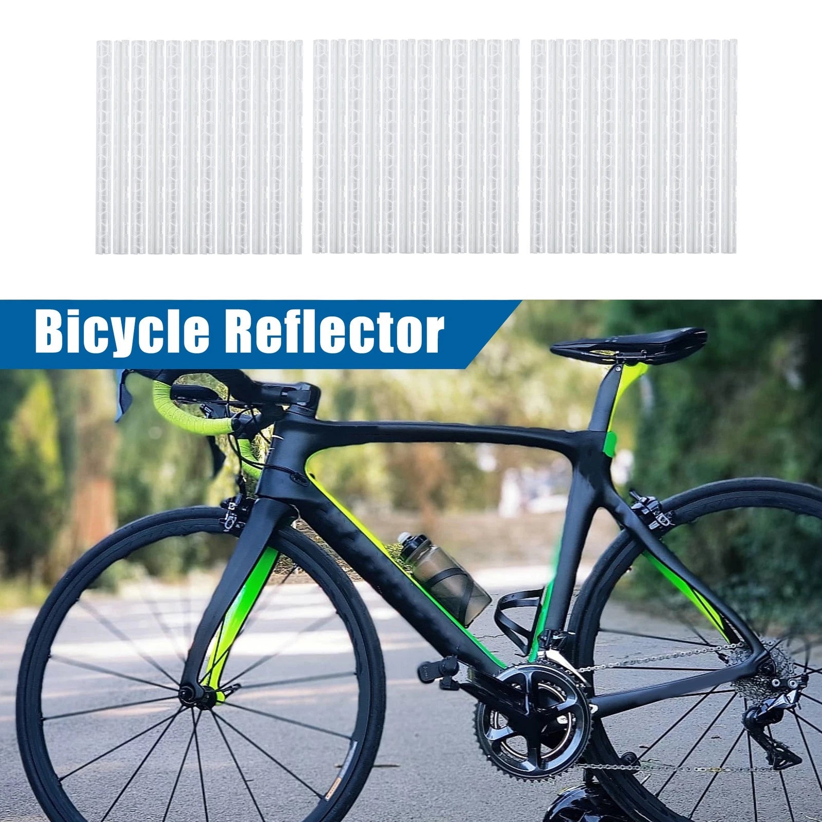 Bicycle Reflector Kit Outer Reflective Set for Bike ABS White (36 Pcs)