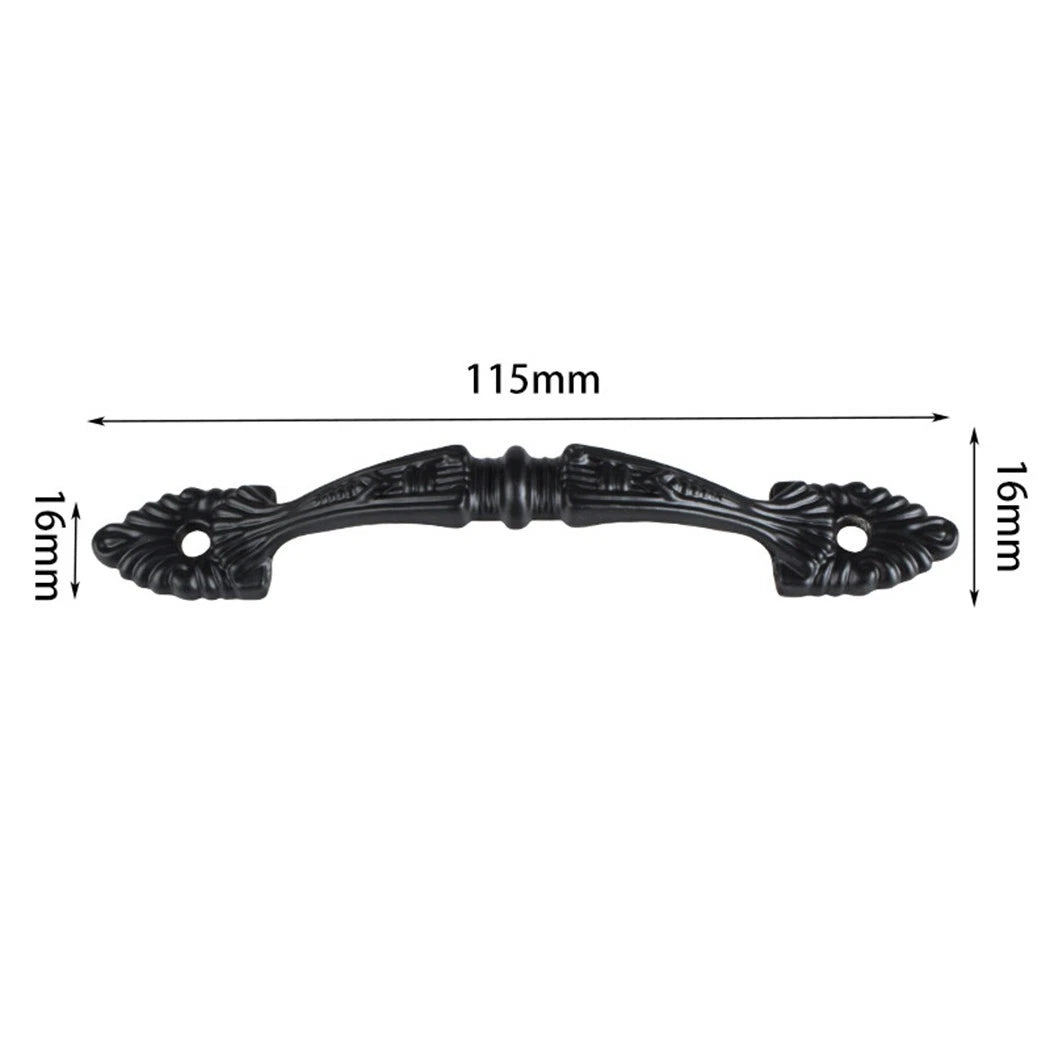 Pack of 4 Retro Black Iron Door Handles for Kitchen Cupboard Gate