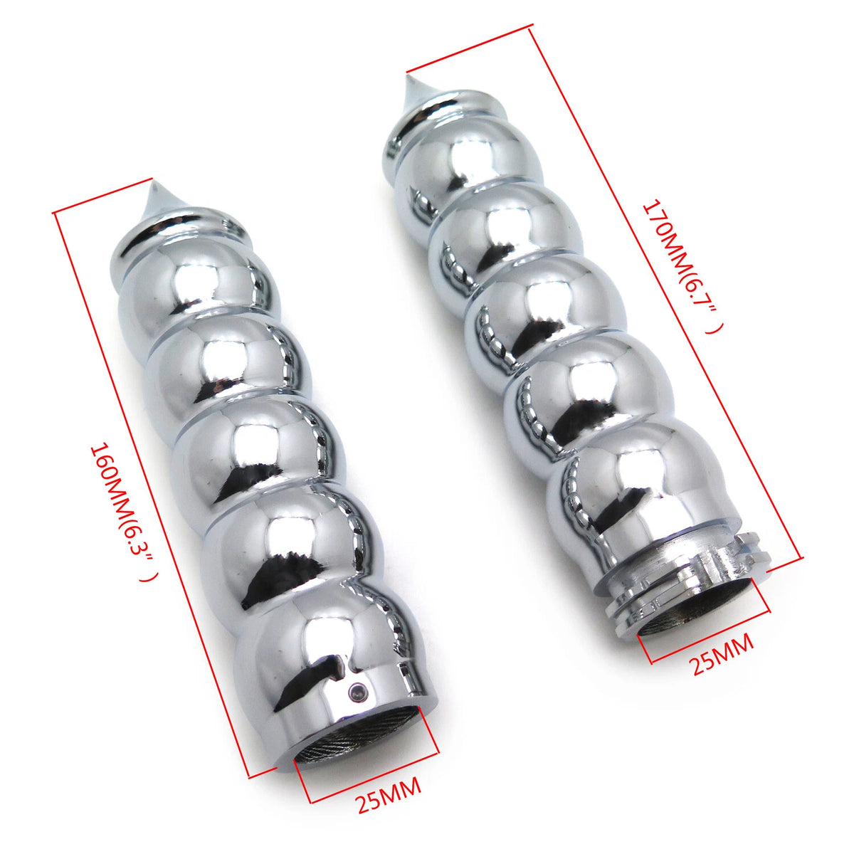 Chrome Bubble Spike Hand Grips for Harley Davidson XL (1996–2003)