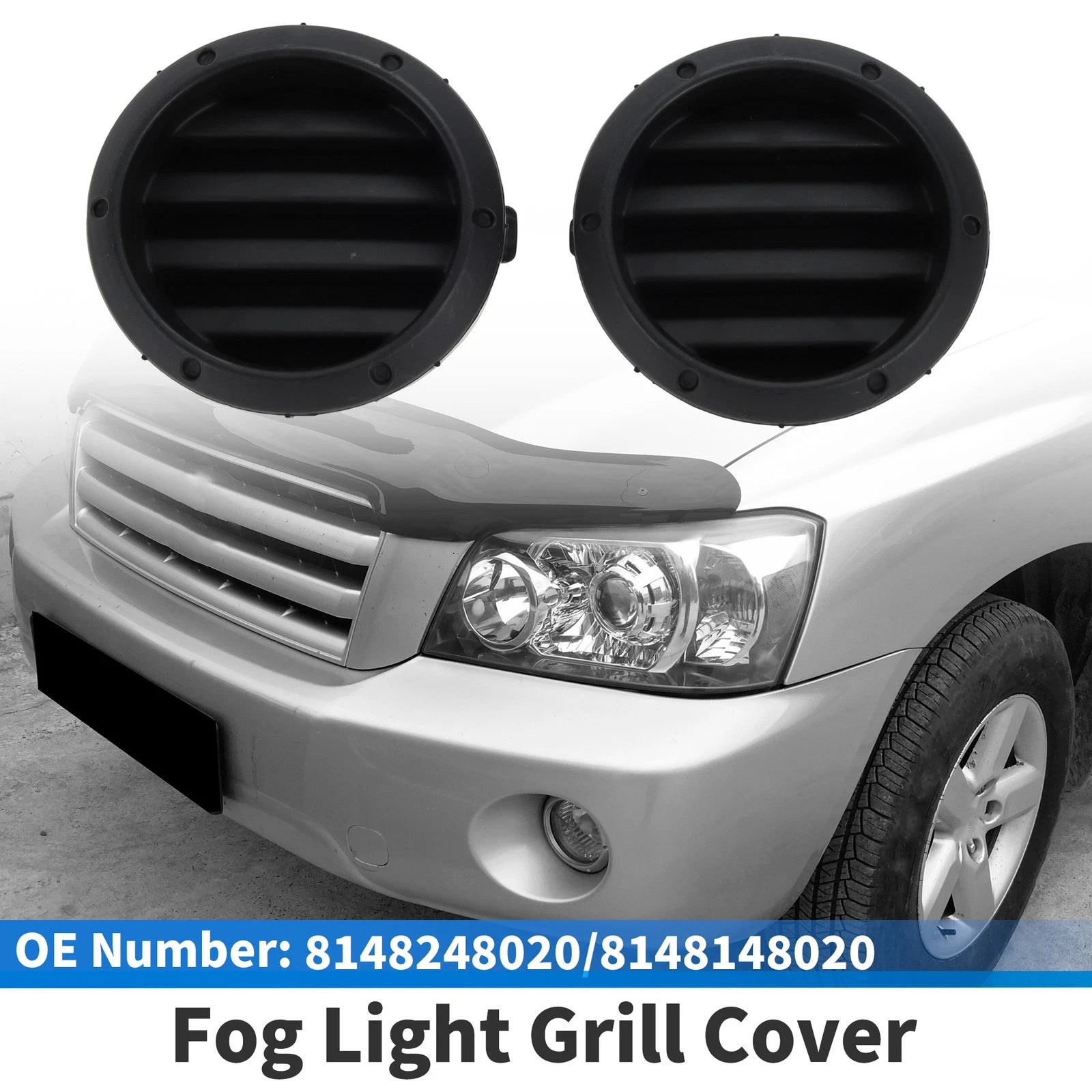Front Bumper Fog Light Cover Replacement for Toyota Highlander (2014–2019)