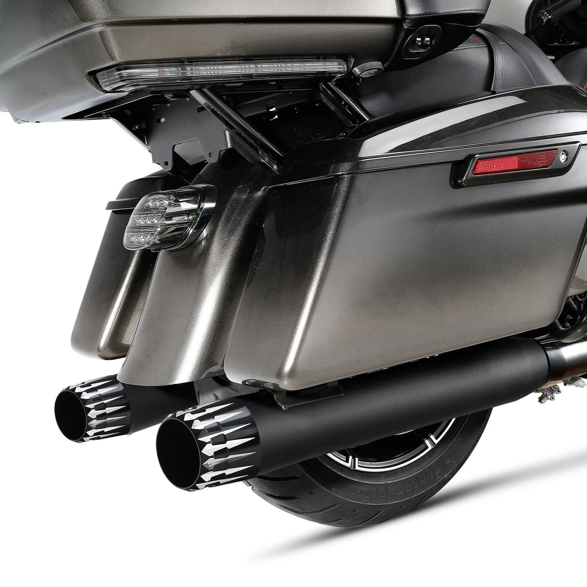 4" Slip-On Straight Mufflers for Harley Touring (2017–2025) Matte Black
