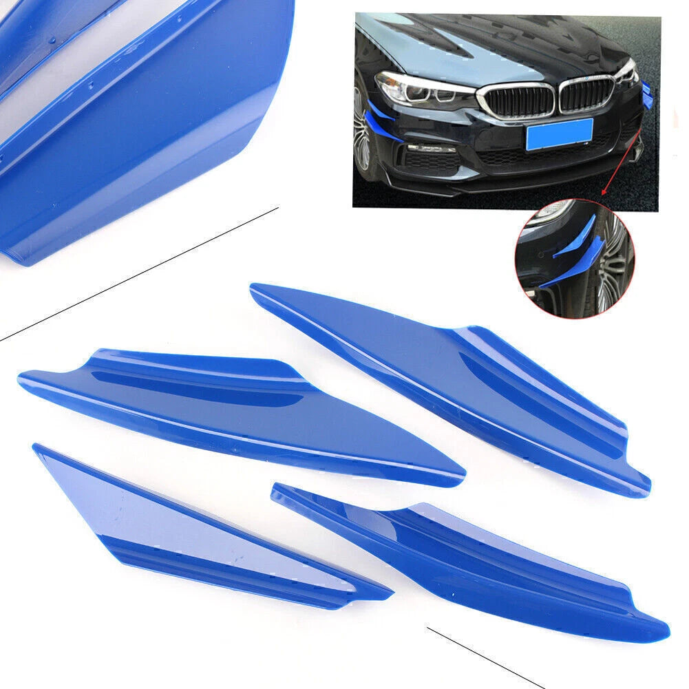 Front Bumper Canards Splitter Fins for Universal Fit (ABS Plastic)