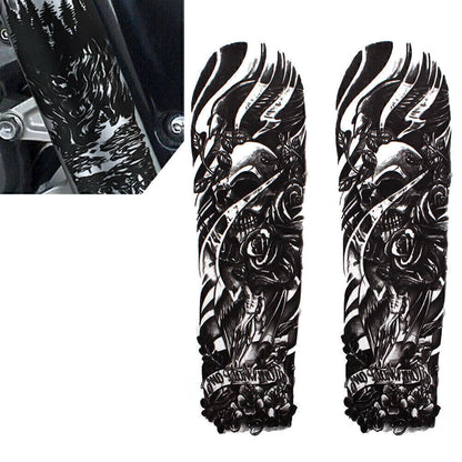 Custom Front Fork Skull Decal Medallion Stickers for Harley Yamaha