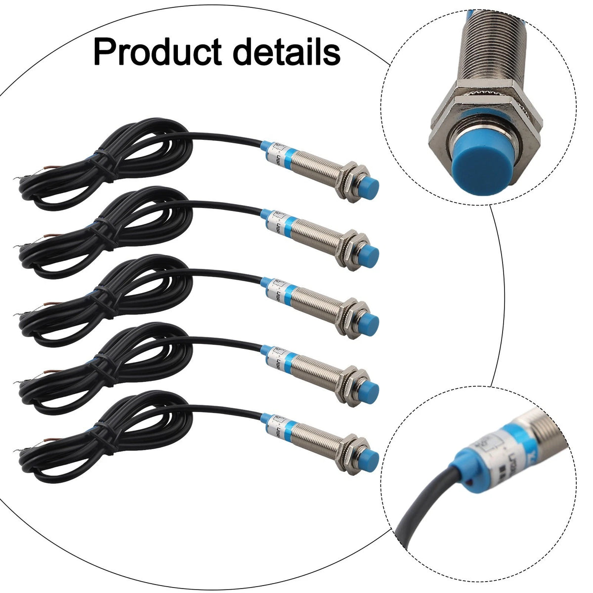 5Pcs Inductive Proximity Sensor Switch 12mm Brass for CNC Machines