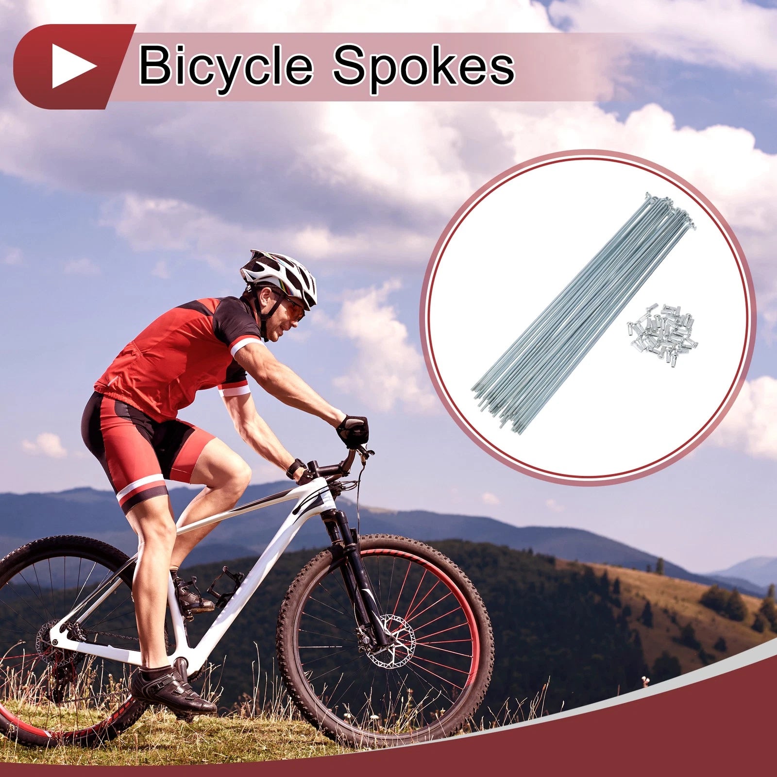 36 Bike Wheel Spokes 277mm Steel Galvanized Silver for Bicycle Replacement (—)