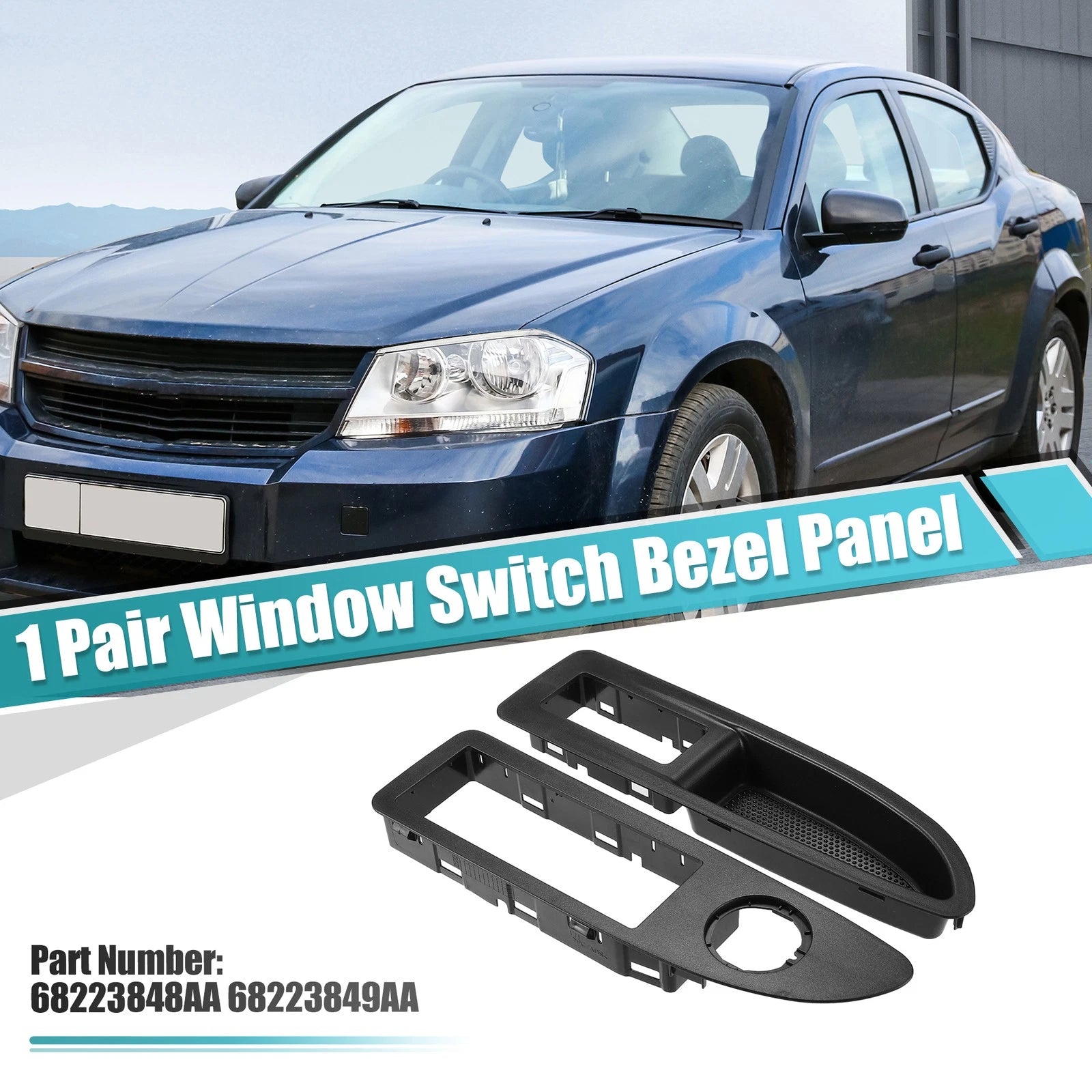 Door Window Switch Bezel Front Left Right Replacement for Dodge Avenger (2011–2014)