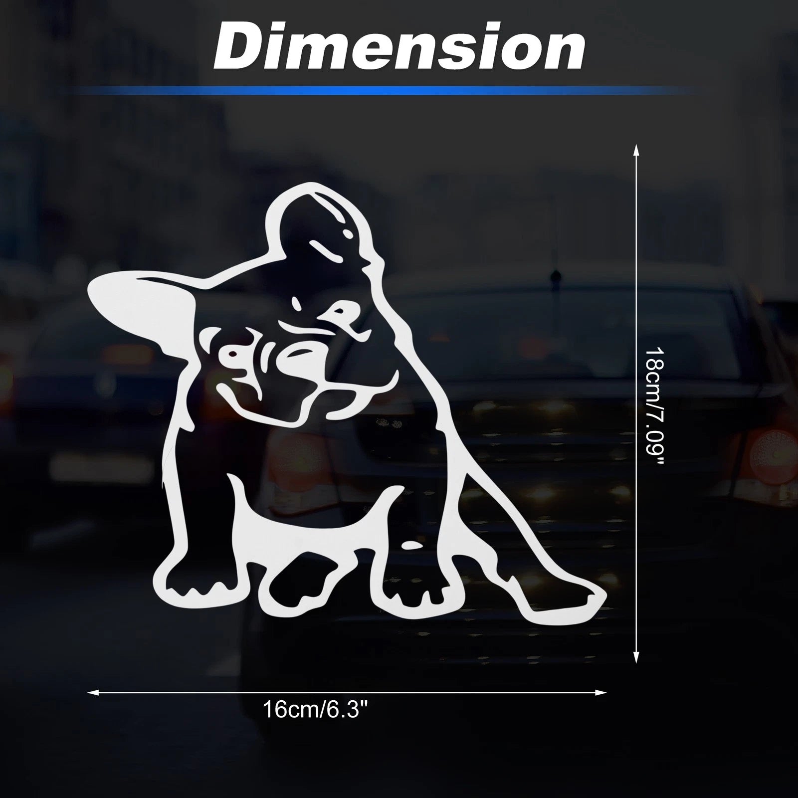 Reflective Bumper Decal for - Bulldog Design
