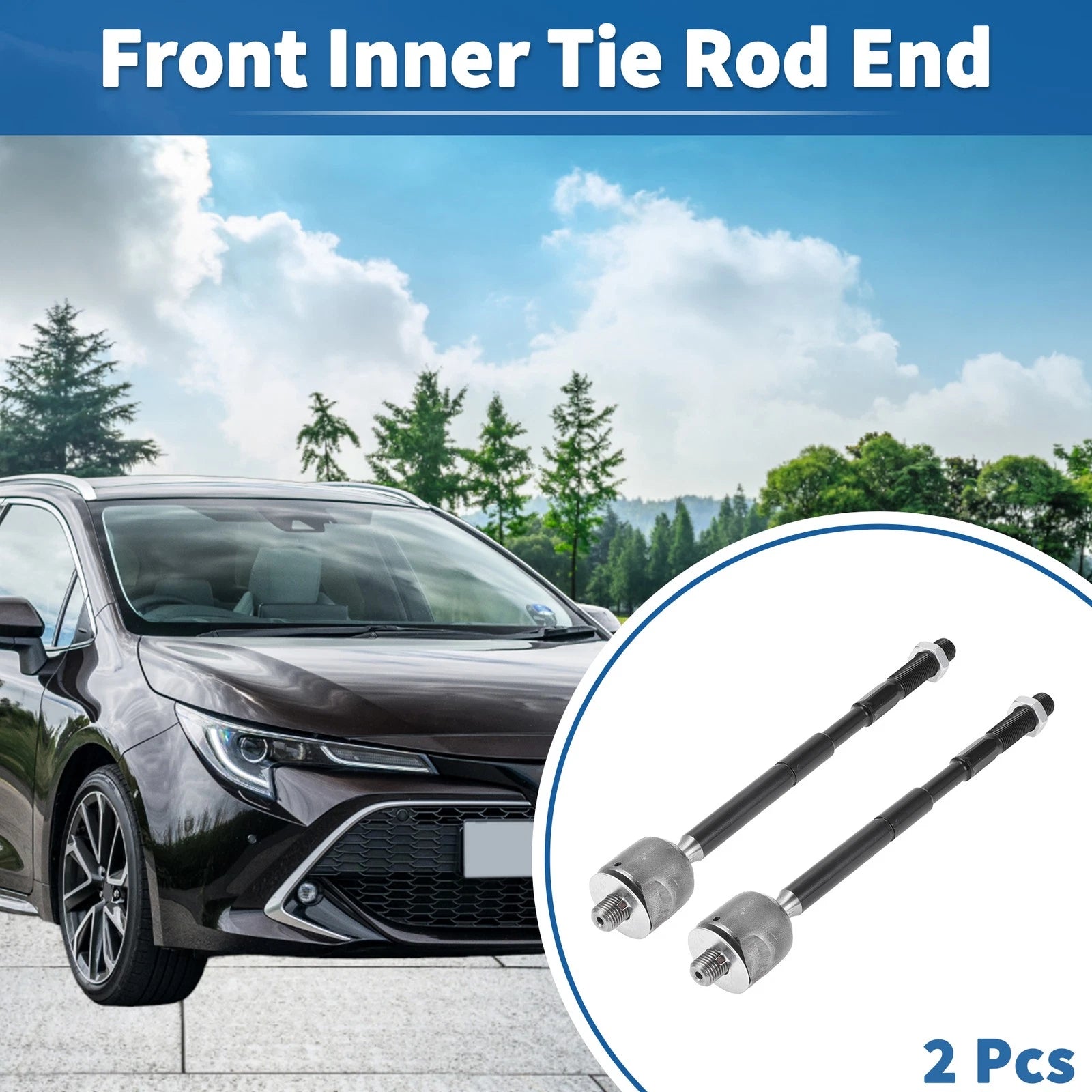 2 Pcs Front Inner Tie Rod End Links Replacement for Toyota Corolla (2003–2008)