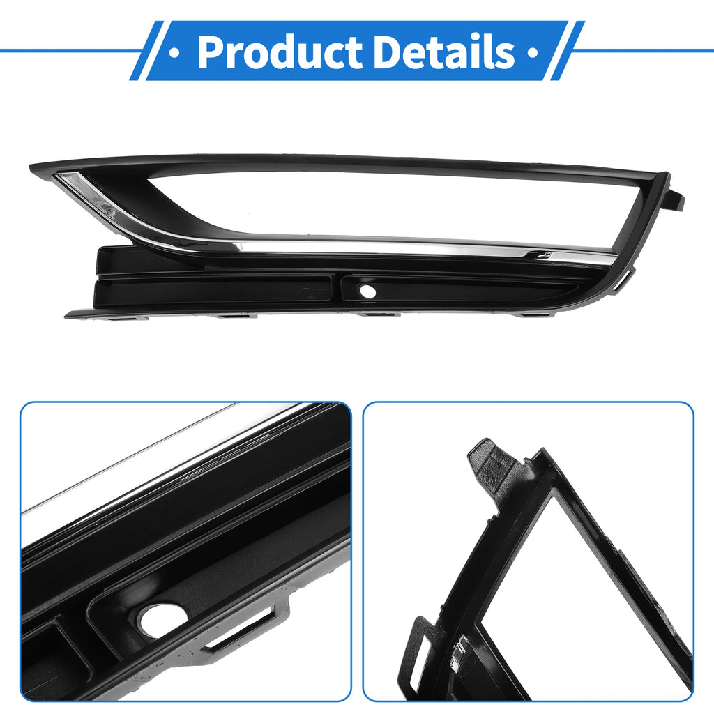 Fog Light Grill for Volkswagen Passat (1 Pc, Black/Silver Tone)