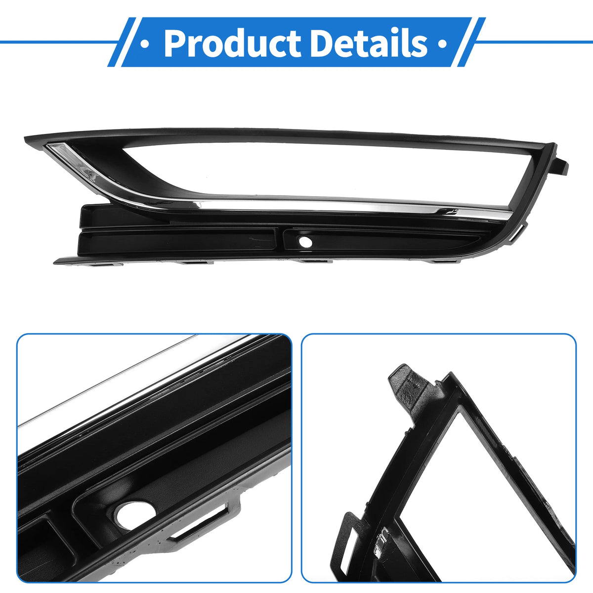 Fog Light Grill for Volkswagen Passat (1 Pc, Black/Silver Tone)
