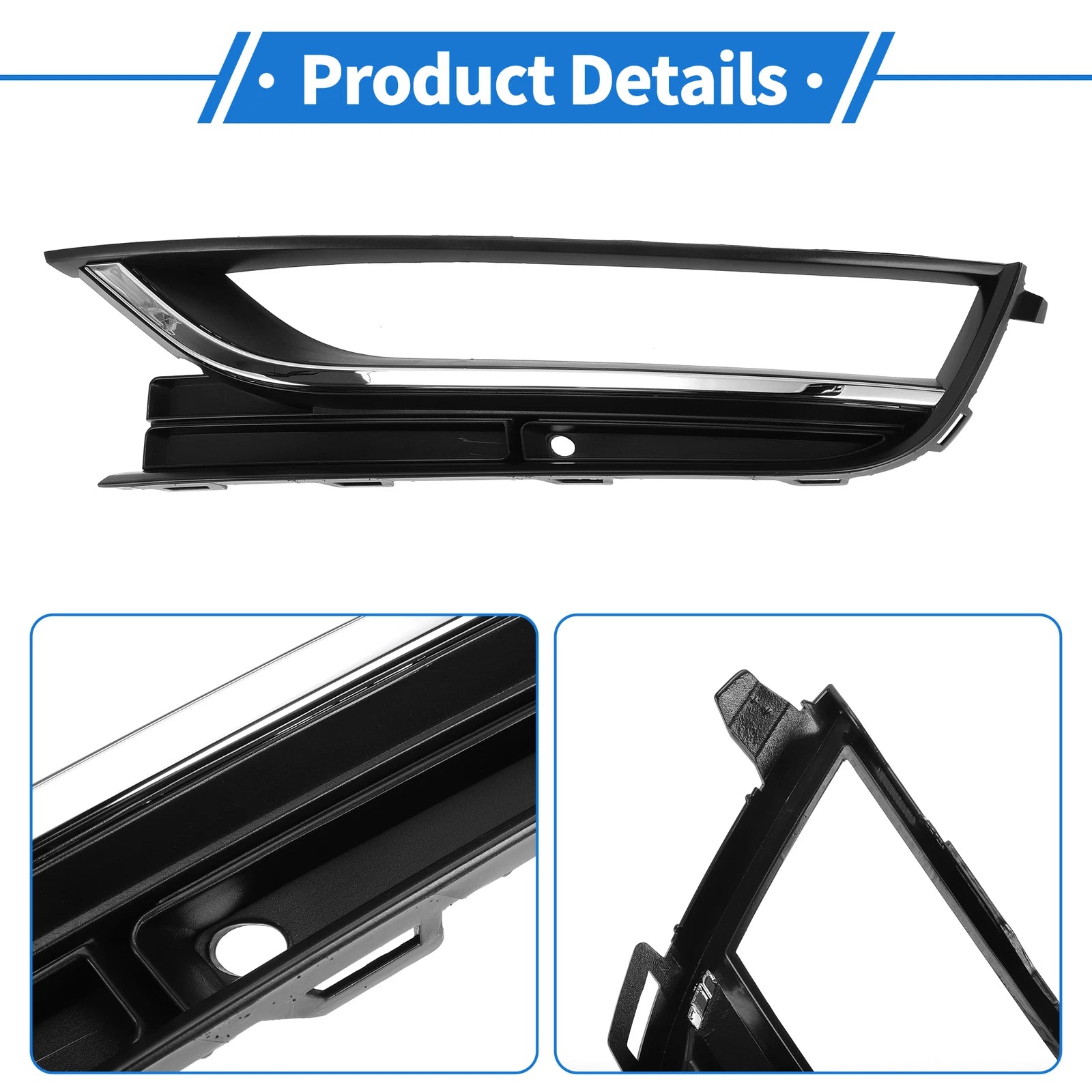 Fog Light Grill for Volkswagen Passat (1 Pc, Black/Silver Tone)