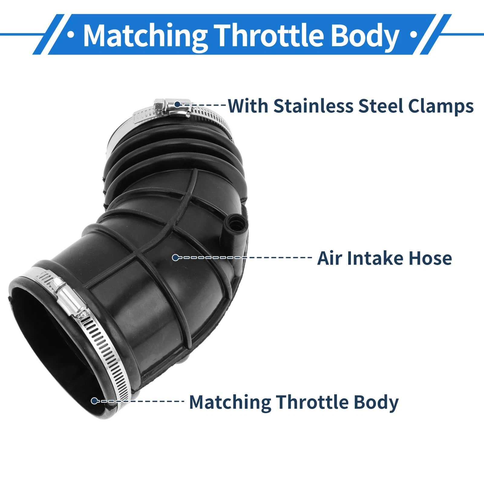 Engine Air Intake Hose with Clamps Replacement for BMW E46 E39 (2001–2005)