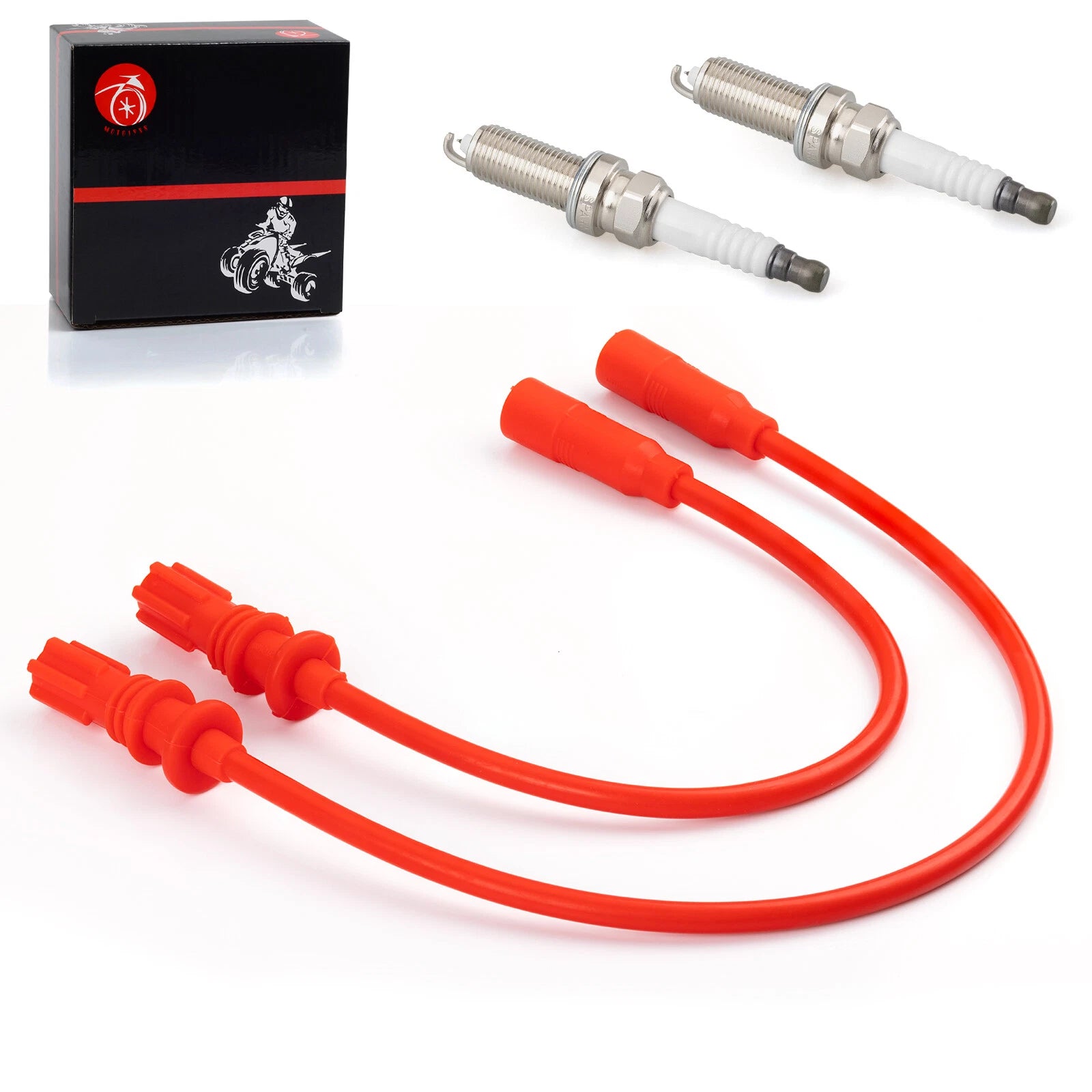 Set of 2 Spark Plugs & Caps for Polaris Sportsman 850 SP (2009) 4014007 4013328