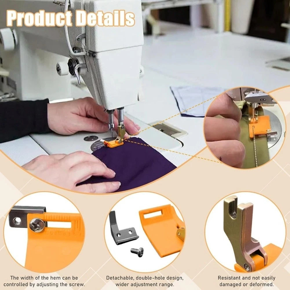 2X Adjustable Hemmer Foot for Industrial Sewing Machines