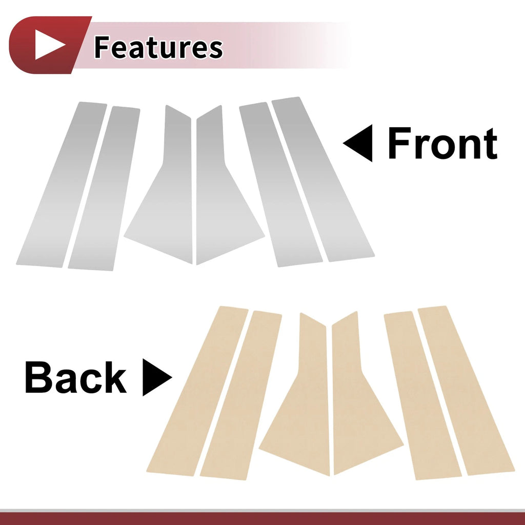 6 Pcs Door Pillar Window Trim Replacement for Mercedes-Benz B-Class (2012–2019)