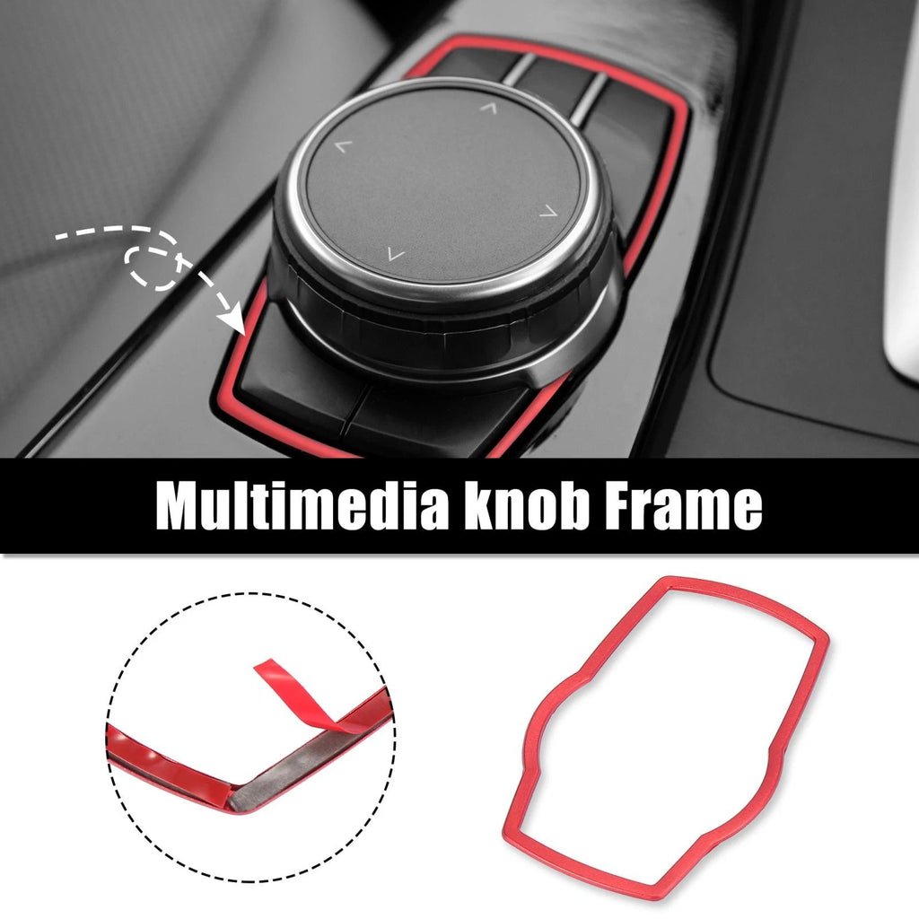 Multimedia Knob Button Cover Replacement Red for BMW 3 5 7 Series (2010–2020)
