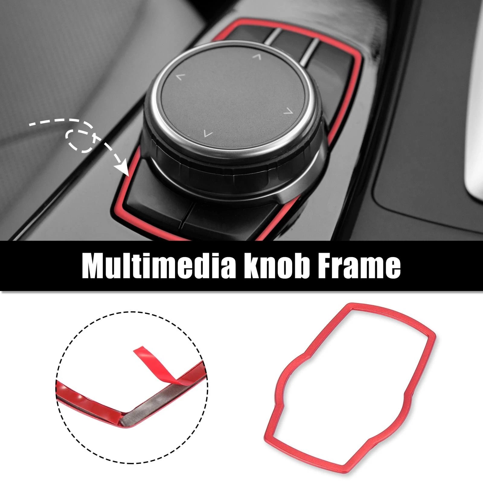 Multimedia Knob Button Cover Replacement Red for BMW 3 5 7 Series (2010–2020)