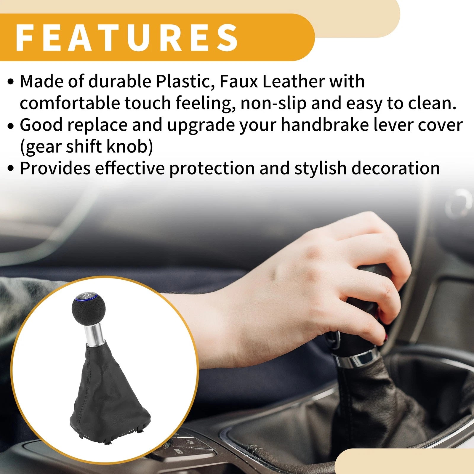 Manual Shift Knob with Boot Cover Replacement for Audi A3 (2008–2013)