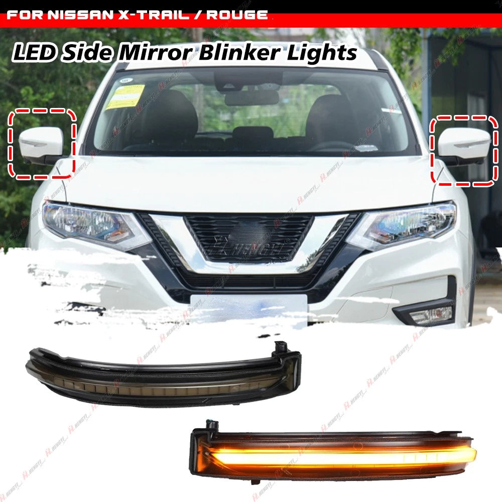 Dynamic Side Mirror Turn Signal Lamp Smoked for Nissan Rogue Pathfinder (2017–2020)