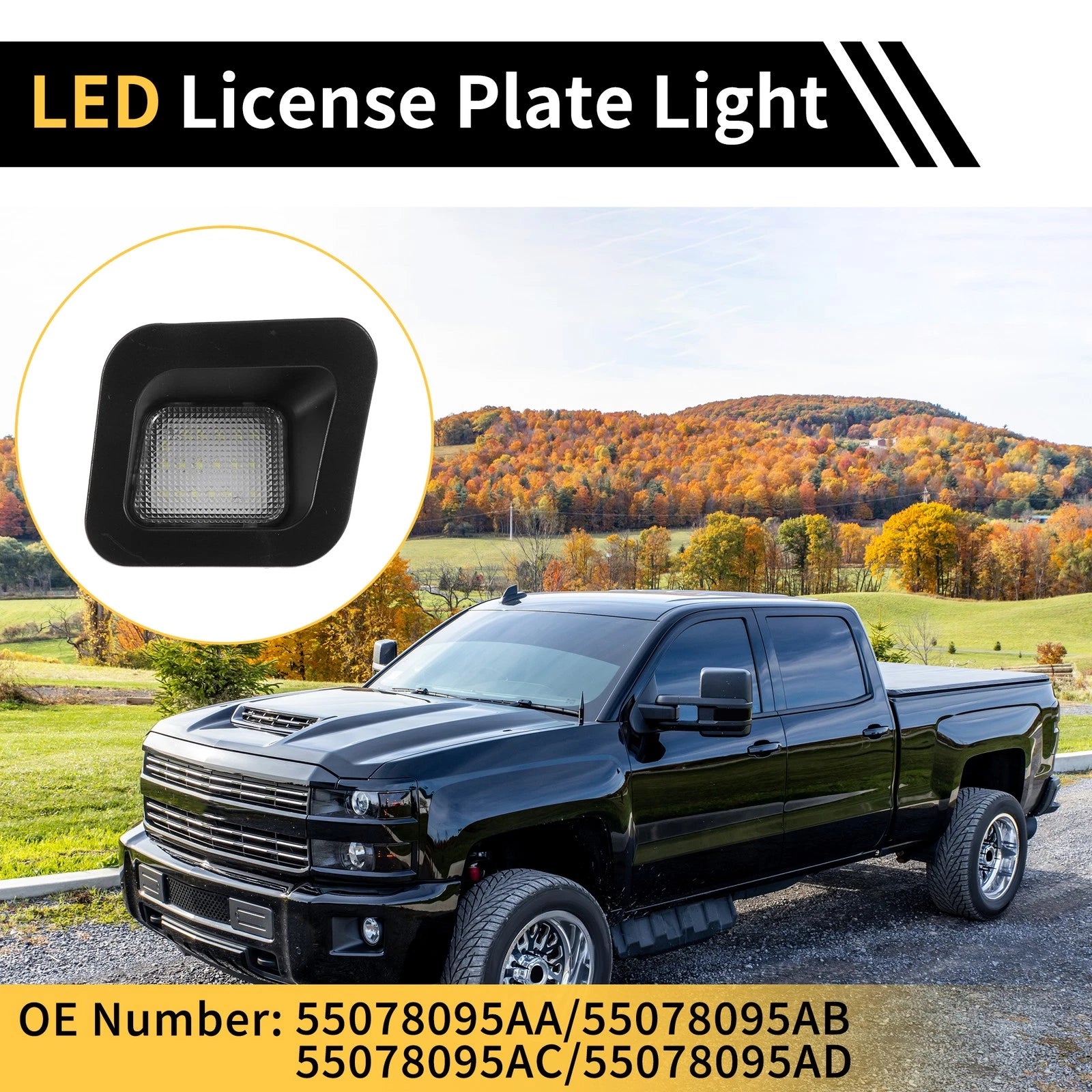 2 Pcs License Plate Light Replacement for Dodge Ram 1500 2500 3500