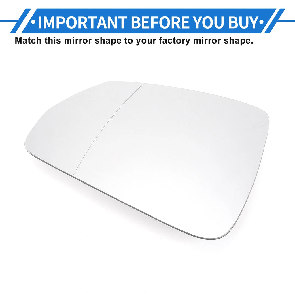 Heated Mirror Glass Left Passenger Side Replacement for BMW X1 (2016–2022)