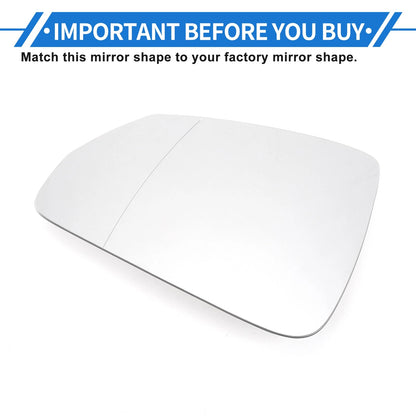 Heated Mirror Glass Left Passenger Side Replacement for BMW X1 (2016–2022)